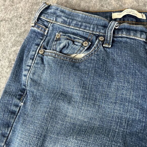 Levis 505 Straight Leg Jeans Womens 12M Blue Denim Mid Rise Zip Fly 5-Pockets - Picture 9 of 16
